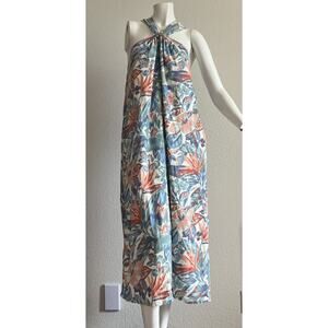 Faherty Bay Twist Dress Paradise Blossom Floral Organic Cotton Midi Small NWT